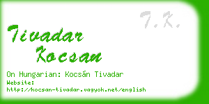 tivadar kocsan business card
