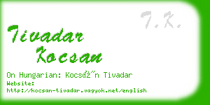 tivadar kocsan business card